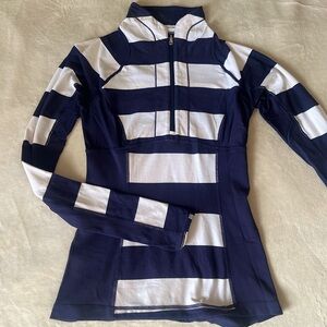 Lululemon Half Zip Striped Athletic Shirt